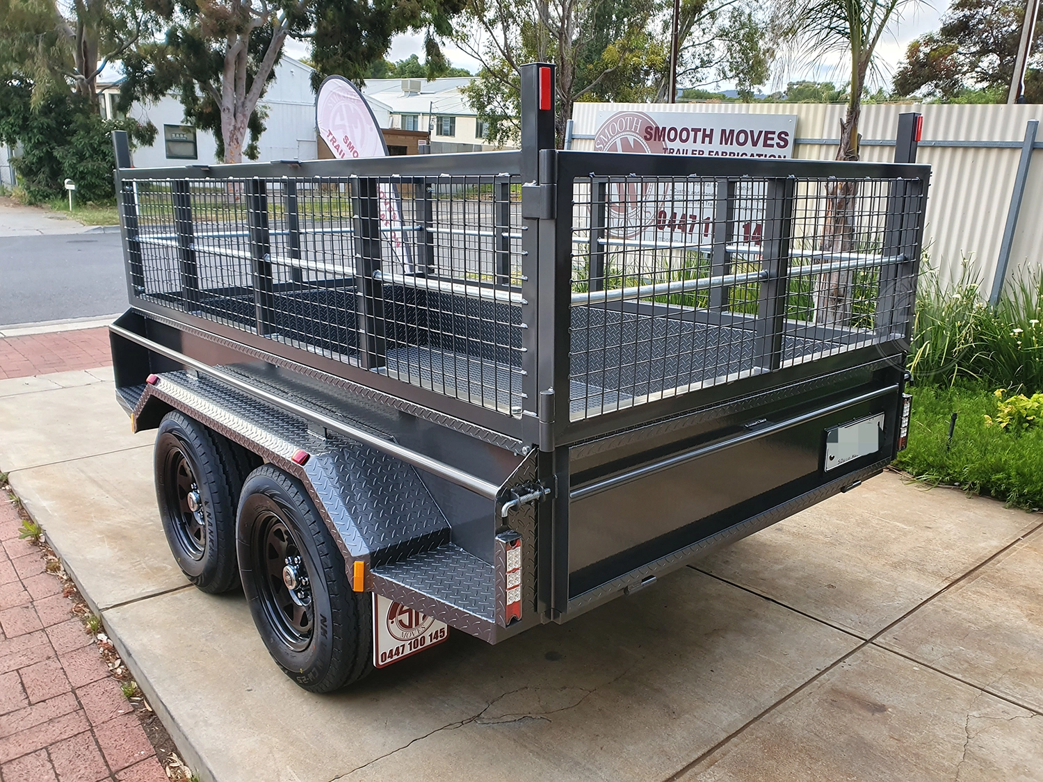 Custom fabricated trailer for transport use